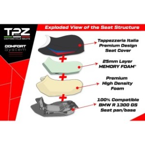 SELLA TPZ COMFORT RIALZATA CON LOGO PER   BMW R 1300 GS 2023/2025 , BIANCO