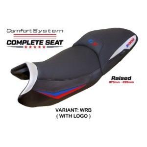 TPZ KOMFORTSITZ MIT ERHÖHTE SITZHONE UND LOGO FÜR BMW R 1300 GS 2023/2025 , WHITE-BLACK-RED-BLUE
