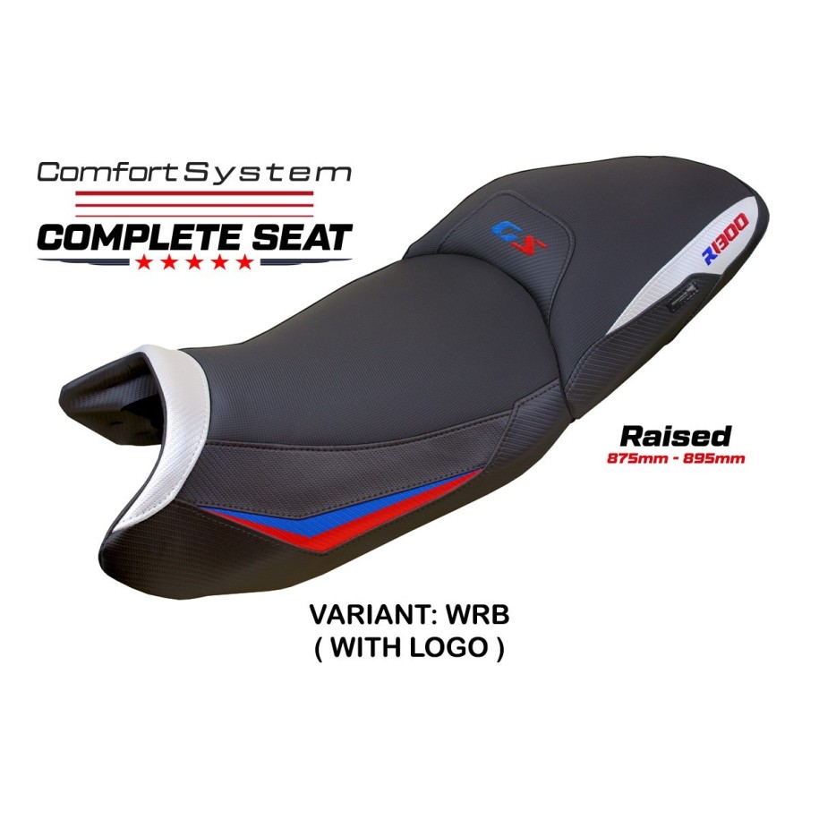 ASIENTO TPZ COMFORT ELEVADOS CON LOGO PARA BMW R 1300 GS 2023/2025 , BIANCO-ROSSO-BLU