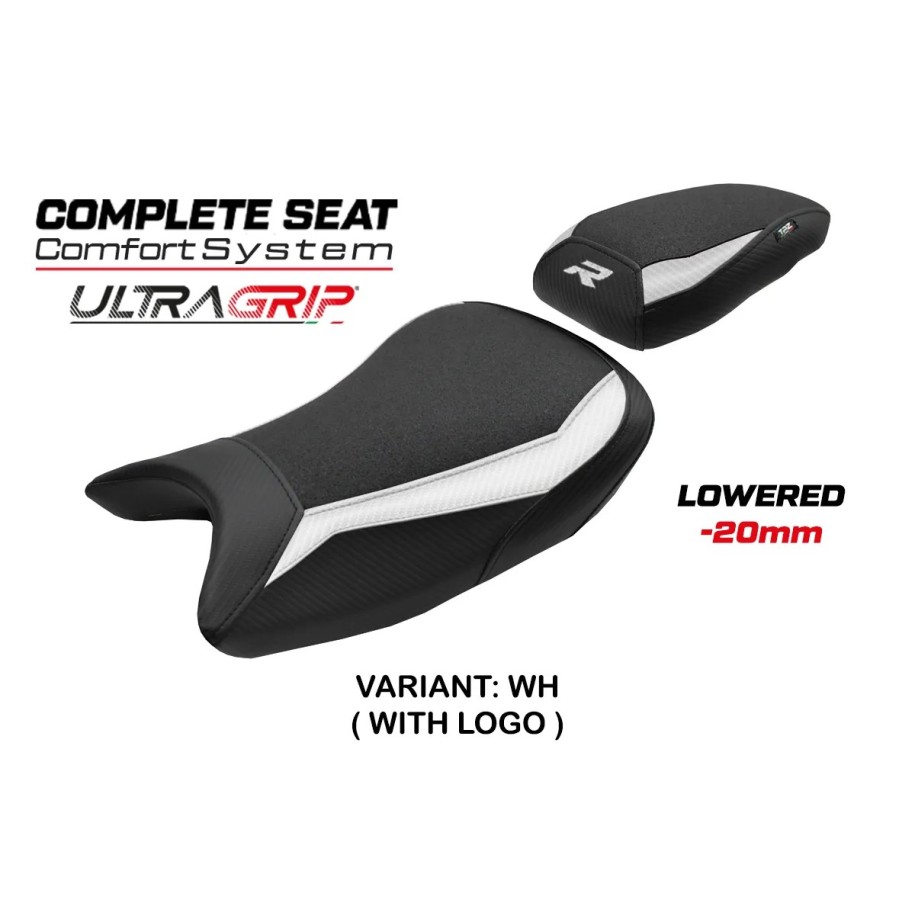 ASIENTO TPZ COMFORT BAJADOS CON LOGO PARA BMW S 1000 R 2021/2024 , BIANCO