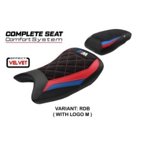 TPZ M-SPORT COMFORT SEAT WITH LOGO FOR BMW S 1000 R 2025 , BLACK-RED-BLUE