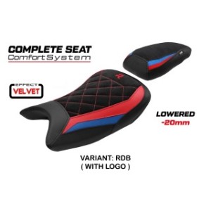 SELLA TPZ COMFORT RIBASSATA CON LOGO PER   BMW S 1000 R 2025 , ROSSO-BLU