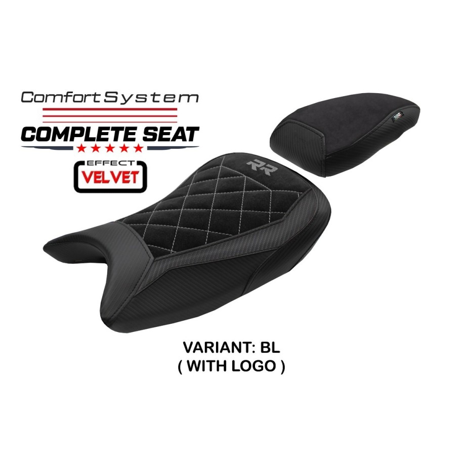 SELLA TPZ COMFORT CON LOGO PER   BMW S 1000 RR 2019/2020, NERO