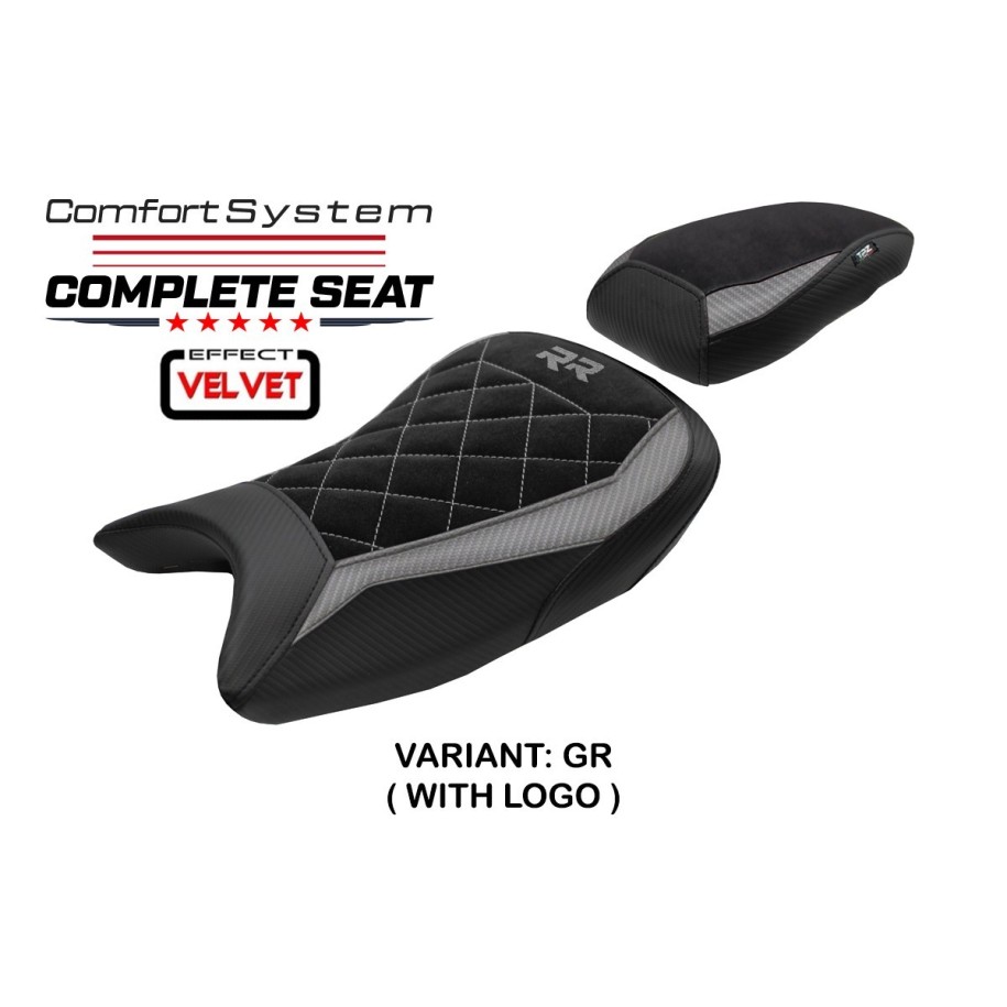 SELLA TPZ COMFORT CON LOGO PER   BMW S 1000 RR 2019/2020, GRIGIO