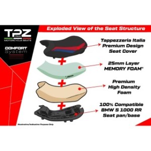 ASIENTO TPZ COMFORT M-SPORT PARA BMW S 1000 RR 2019/2020, ROSSO-BLU