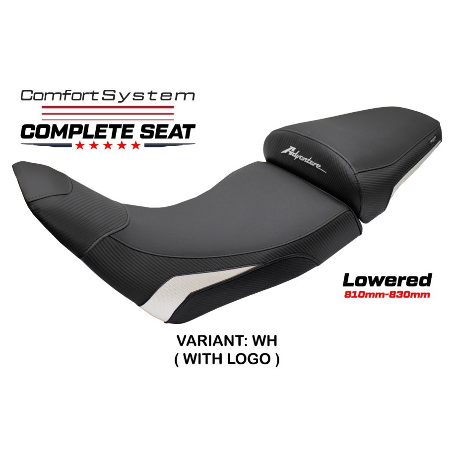 SELLA TPZ COMFORT RIBASSATA CON LOGO PER   HONDA AFRICA TWIN 1100 2020/2023 , BIANCO