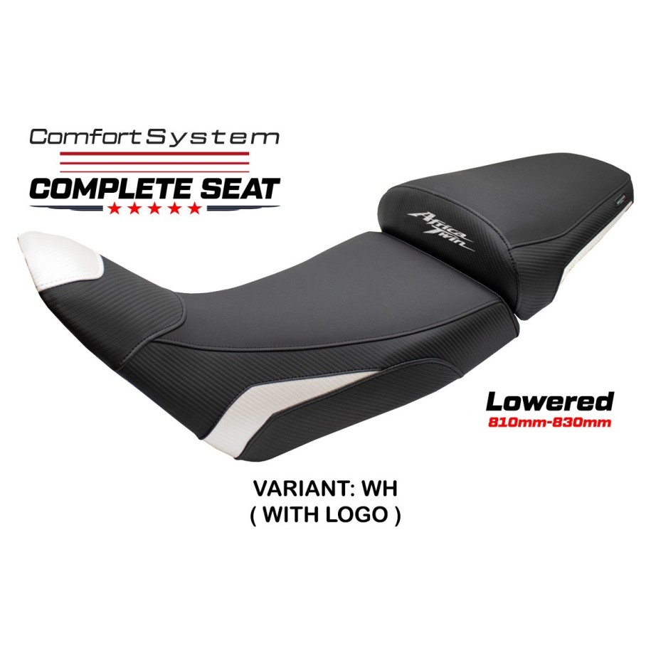 TPZ LOWERED COMFORT SEAT WITH LOGO FOR HONDA AFRICA TWIN 1100 2020/2023 , WHITE