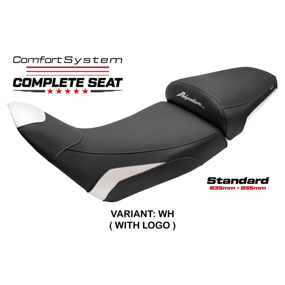 TPZ COMFORT SEAT WITH LOGO FOR  HONDA AFRICA TWIN 1100 ADVENTURE SPORTS 2024-2026 , WHITE