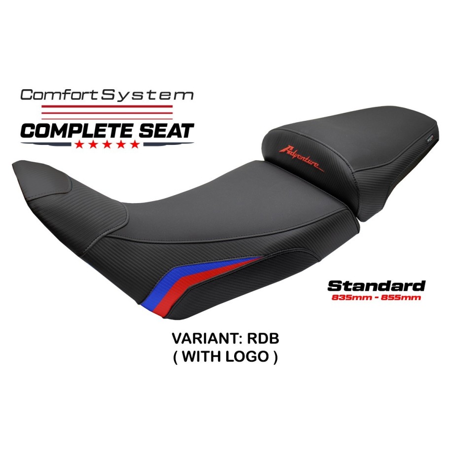 ASIENTO TPZ COMFORT CON LOGO PARA HONDA AFRICA TWIN 1100 ADVENTURE SPORTS 2024-2026 , ROSSO-BLU