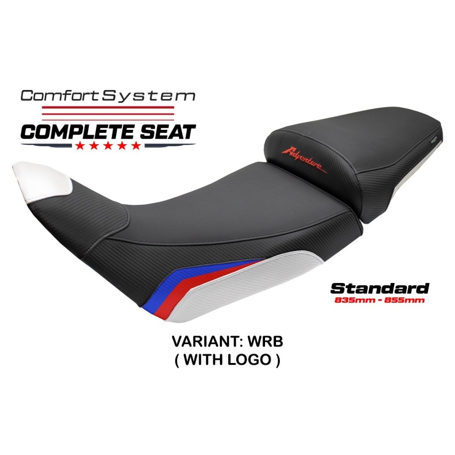 SELLA TPZ COMFORT CON LOGO PER   HONDA AFRICA TWIN 1100 ADVENTURE SPORTS 2024-2026 , BIANCO-ROSSO-BLU