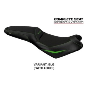 TPZ COMFORT SEAT WITH LOGO FOR  KAWASAKI VERSYS 650 2007/2009, BLACK-GREEN