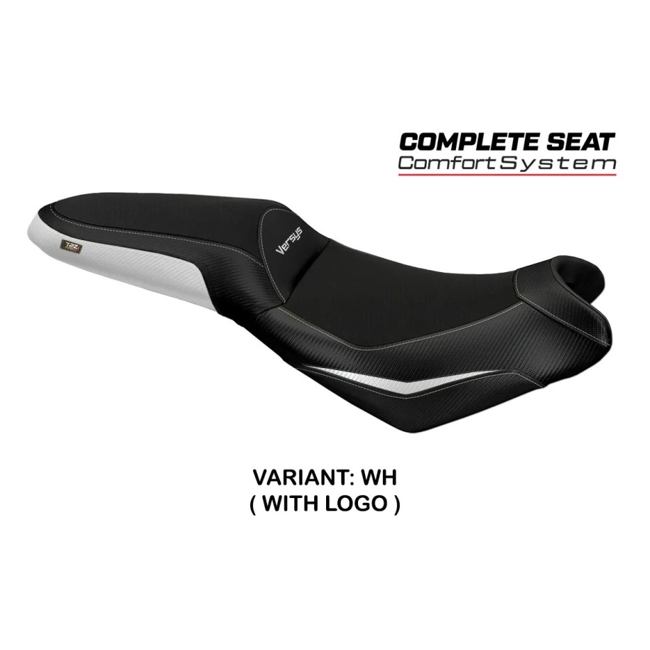 SELLA TPZ COMFORT CON LOGO PER   KAWASAKI VERSYS 650 2010/2014, BIANCO