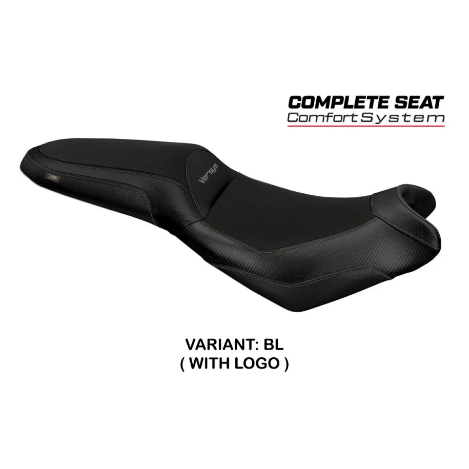 TPZ COMFORT SEAT WITH LOGO FOR  KAWASAKI VERSYS 650 2024/2025 , BLACK