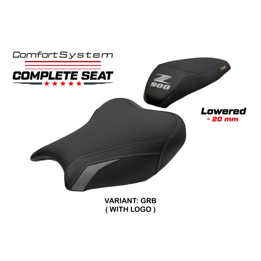 ASIENTO TPZ COMFORT BAJADOS CON LOGO PARA KAWASAKI Z 900 2017/2019, GRIGIO-NERO