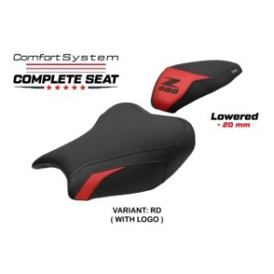 TPZ LOWERED COMFORT SEAT WITH LOGO FOR KAWASAKI Z 900 2017/2019, BLACK-RED
