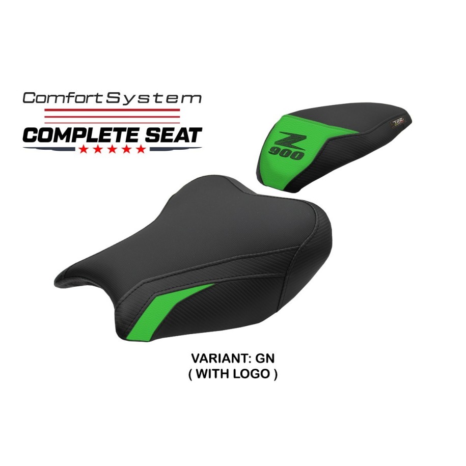 SELLA TPZ COMFORT CON LOGO PER   KAWASAKI Z 900 2021/2024 , VERDE