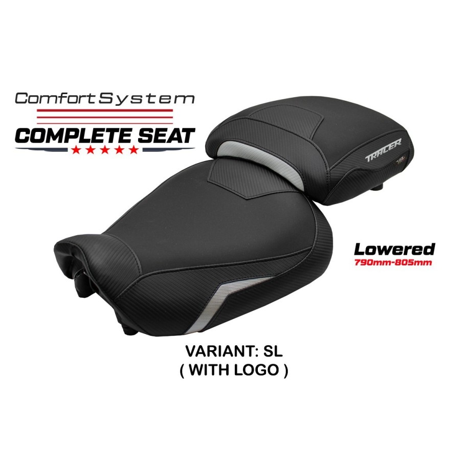 ASIENTO TPZ COMFORT BAJADOS CON LOGO PARA YAMAHA TRACER 9 2021/2022 , ARGENTO