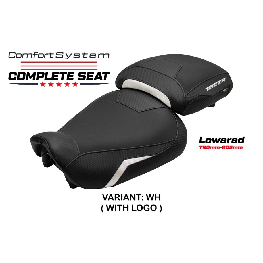 TPZ LOWERED COMFORT SEAT WITH LOGO FOR YAMAHA TRACER 9 2021/2022 , WHITE