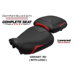 TPZ LOWERED COMFORT SEAT WITH LOGO FOR YAMAHA TRACER 9 GT 2021/2024 , BLACK-RED