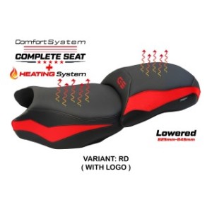 TPZ LOWERED HEATED SEAT WITH LOGO FOR BMW R 1200 GS 2013/2018, BLACK-RED