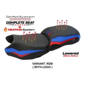 TPZ LOWERED HEATED SEAT WITH LOGO FOR BMW R 1200 GS 2013/2018, BLACK-RED-BLUE