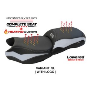 TPZ LOWERED HEATED SEAT WITH LOGO FOR BMW R 1200 GS 2013/2018, SILVER