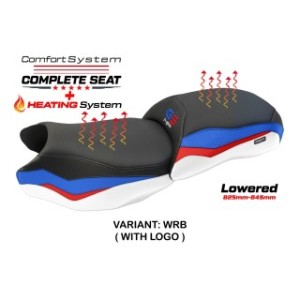 TPZ LOWERED HEATED SEAT WITH LOGO FOR BMW R 1200 GS 2013/2018, WHITE-BLACK-RED-BLUE