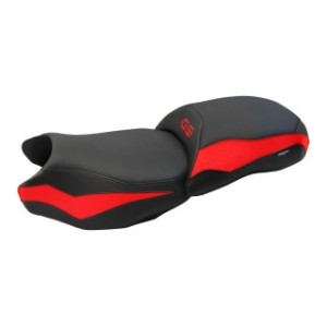 TPZ BEHEIZTER ABGEDREHTER SITZ MIT LOGO FÜR BMW R 1250 GS 2021/2024 , BLACK-RED