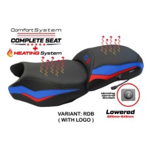ASIENTO TPZ CON CALEFACCION BAJADOS CON LOGO PARA BMW R 1250 GS 2021/2024 , ROSSO-BLU