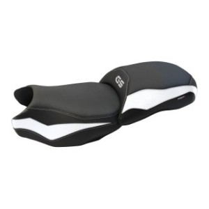 TPZ LOWERED HEATED SEAT WITH LOGO FOR BMW R 1250 GS 2021/2024 , WHITE