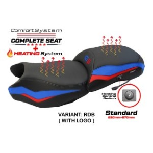 TPZ HEATED SEAT WITH LOGO FOR BMW R 1250 GS 2018/2020, BLACK-RED-BLUE