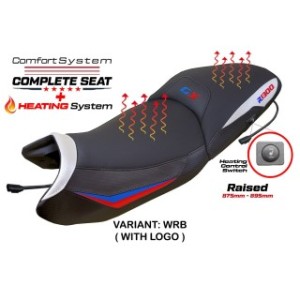 TPZ SITZ BEHEIZBARER MIT ERHÖHTE SITZHONE UND LOGO FÜR BMW R 1300 GS 2023/2025 , WHITE-BLACK-RED-BLUE