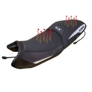 SELLA TPZ RISCALDATA RIALZATA CON LOGO PER   BMW R 1300 GS 2023/2025 , BIANCO