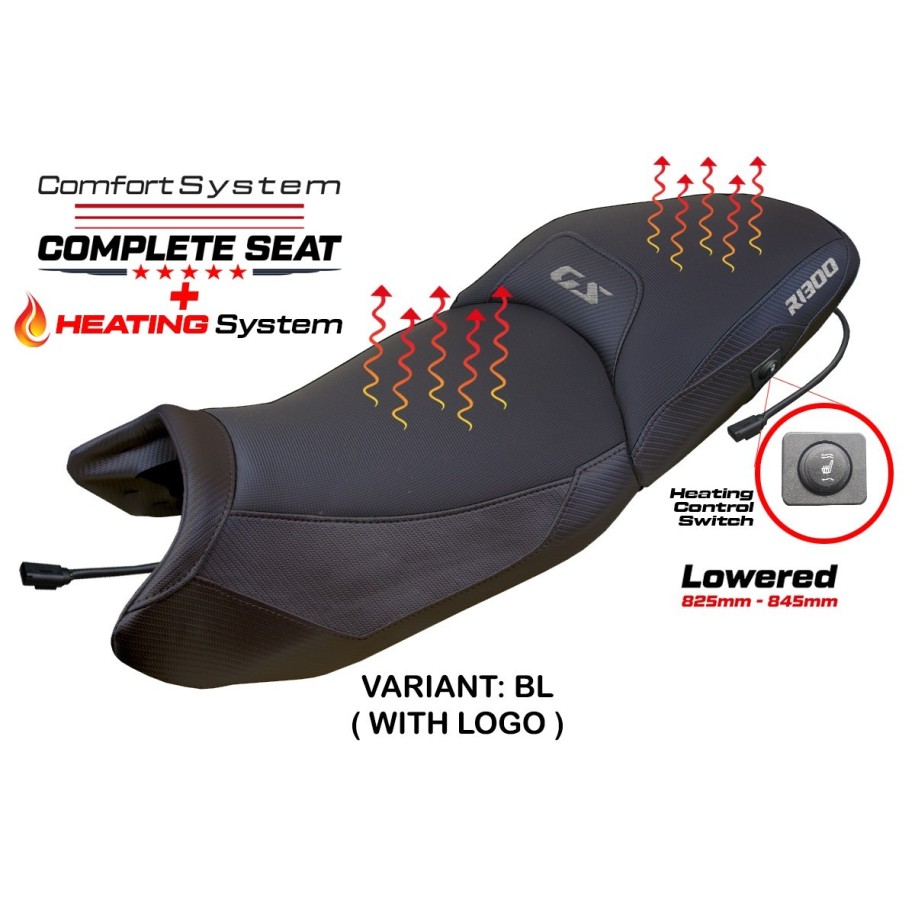 ASIENTO TPZ CON CALEFACCION BAJADOS CON LOGO PARA BMW R 1300 GS 2023/2025 , NERO