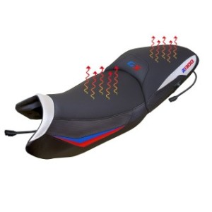 TPZ BEHEIZTER ABGEDREHTER SITZ MIT LOGO FÜR BMW R 1300 GS 2023/2025 , WHITE-BLACK-RED-BLUE
