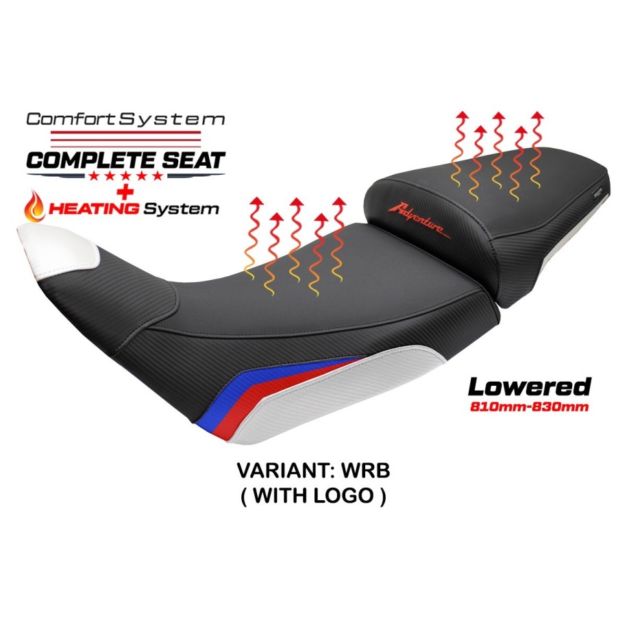 ASIENTO TPZ CON CALEFACCION BAJADOS CON LOGO PARA HONDA AFRICA TWIN 1100 ADVENTURE SPORTS 2022/2023, BIANCO-ROSSO-BLU