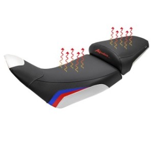TPZ LOWERED HEATED SEAT WITH LOGO FOR HONDA AFRICA TWIN 1100 ADVENTURE SPORTS 2022/2023, WHITE-BLACK-RED-BLUE