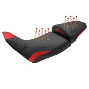 TPZ LOWERED HEATED SEAT WITH LOGO FOR HONDA AFRICA TWIN 1100 ADVENTURE SPORTS 2024-2026 , BLACK-RED