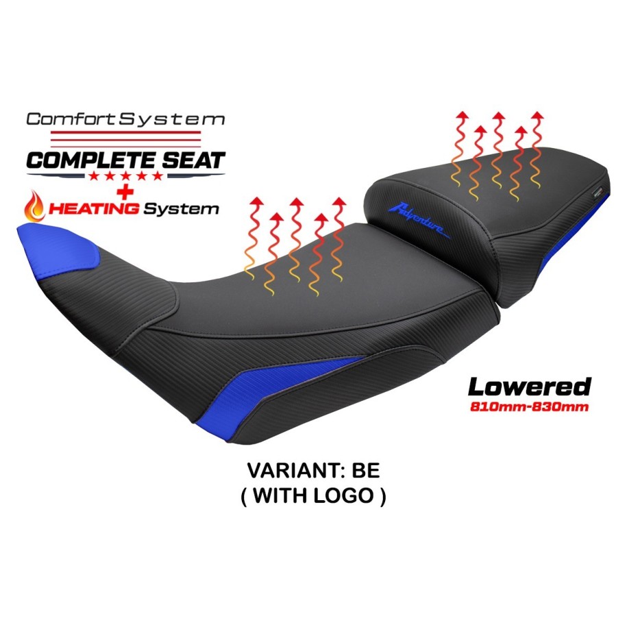 TPZ LOWERED HEATED SEAT WITH LOGO FOR HONDA AFRICA TWIN 1100 ADVENTURE SPORTS 2024-2026 , BLUE