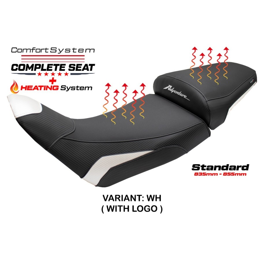 TPZ HEATED SEAT WITH LOGO FOR HONDA AFRICA TWIN 1100 2020/2023 , WHITE