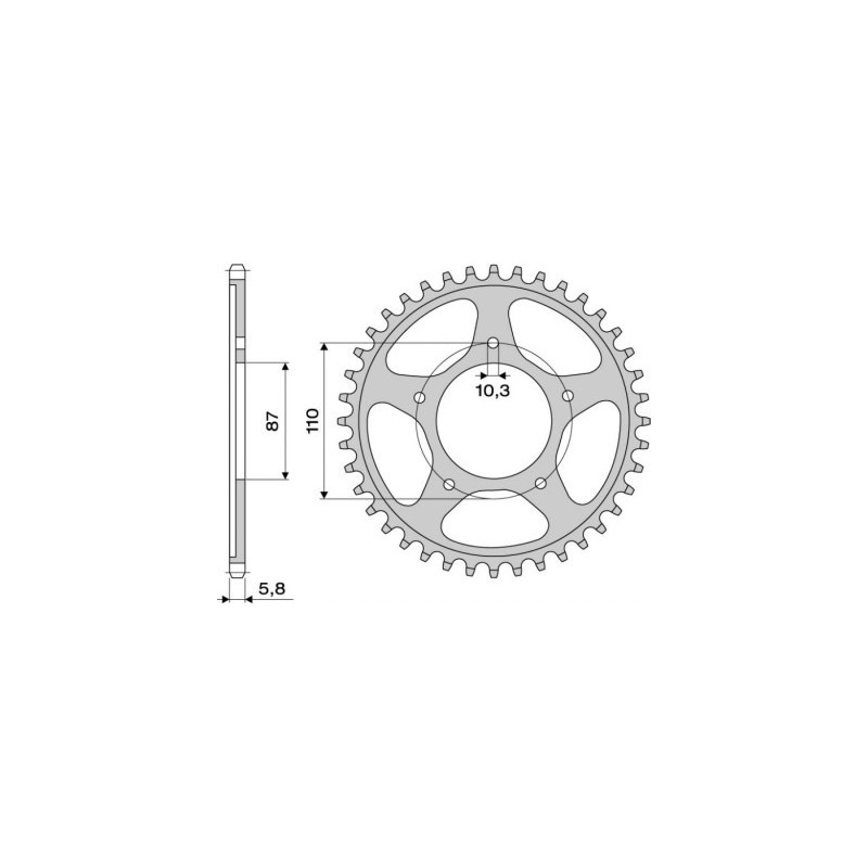 CORONA ERGAL PARA CADENA 520 SUZUKI SV 650 1999-2009, SV 650 S 1999-2009