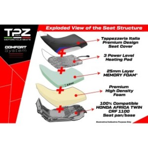 TPZ BEHEIZTER SITZ MIT LOGO FÜR HONDA AFRICA TWIN 1100 ADVENTURE SPORTS 2020/2021 , BLACK-RED