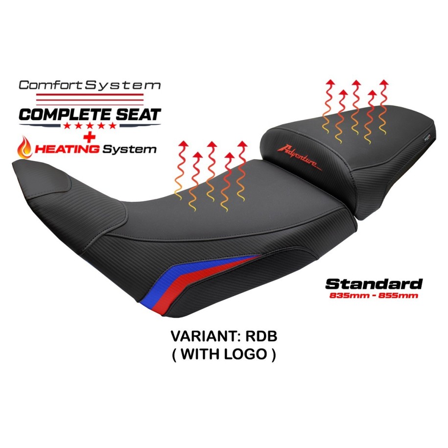 TPZ HEATED SEAT WITH LOGO FOR HONDA AFRICA TWIN 1100 ADVENTURE SPORTS 2020/2021 , BLACK-RED-BLUE