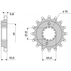 PIÑON DE ACERO PARA CADENA 520 APRILIA PEGASO 650 STRADA