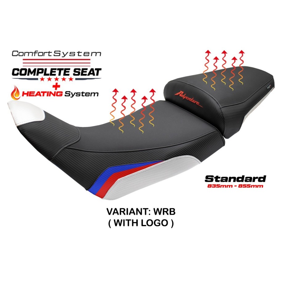 ASIENTO TPZ CON CALEFACCION CON LOGO PARA HONDA AFRICA TWIN 1100 ADVENTURE SPORTS 2024-2026 , BIANCO-ROSSO-BLU
