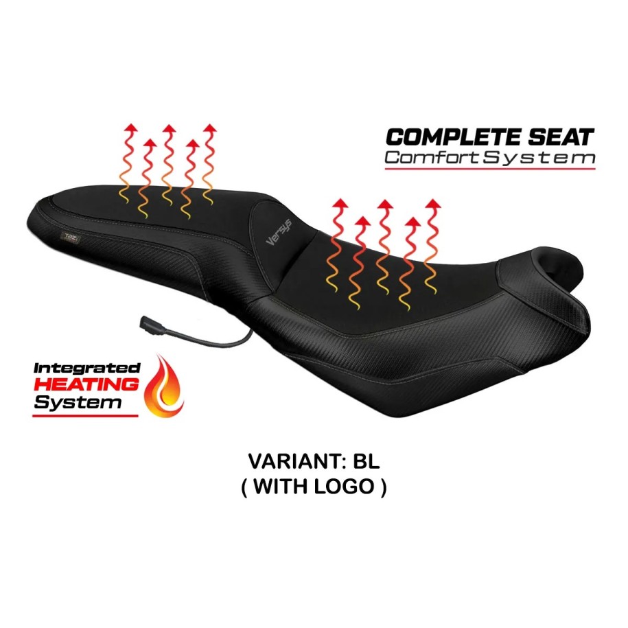 ASIENTO TPZ CON CALEFACCION CON LOGO PARA KAWASAKI VERSYS 650 2010/2014, NERO