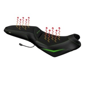 SELLA TPZ RISCALDATA CON LOGO PER   KAWASAKI VERSYS 650 2010/2014, NERO-VERDE