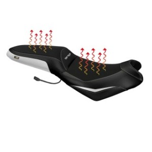 SELLA TPZ RISCALDATA CON LOGO PER   KAWASAKI VERSYS 650 2010/2014, BIANCO