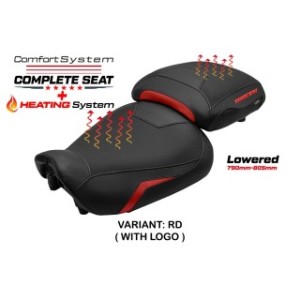 TPZ LOWERED HEATED SEAT WITH LOGO FOR YAMAHA TRACER 9 2021/2022 , BLACK-RED