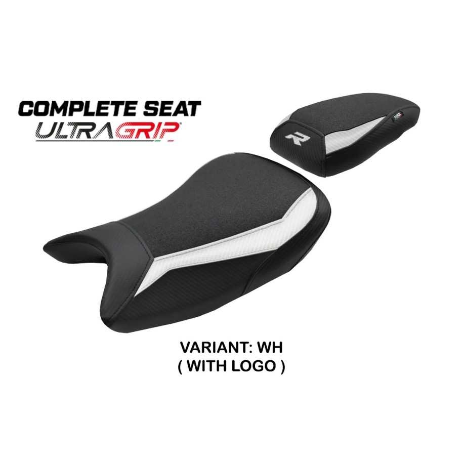 SELLA TPZ ULTRAGRIP CON LOGO PER   BMW S 1000 R 2021/2024 , BIANCO